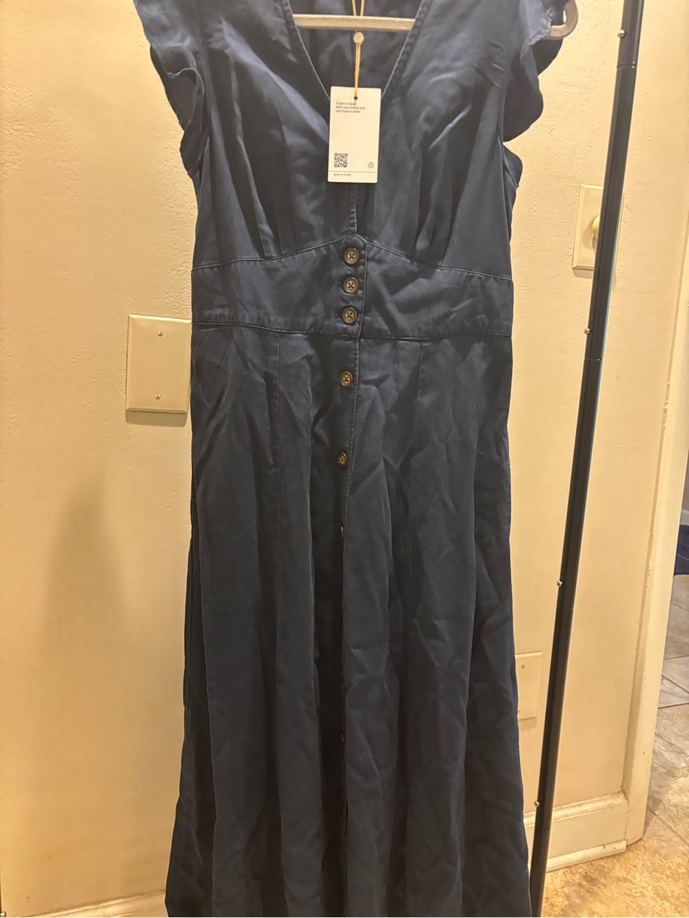 Quince Button-Front Midi Dress